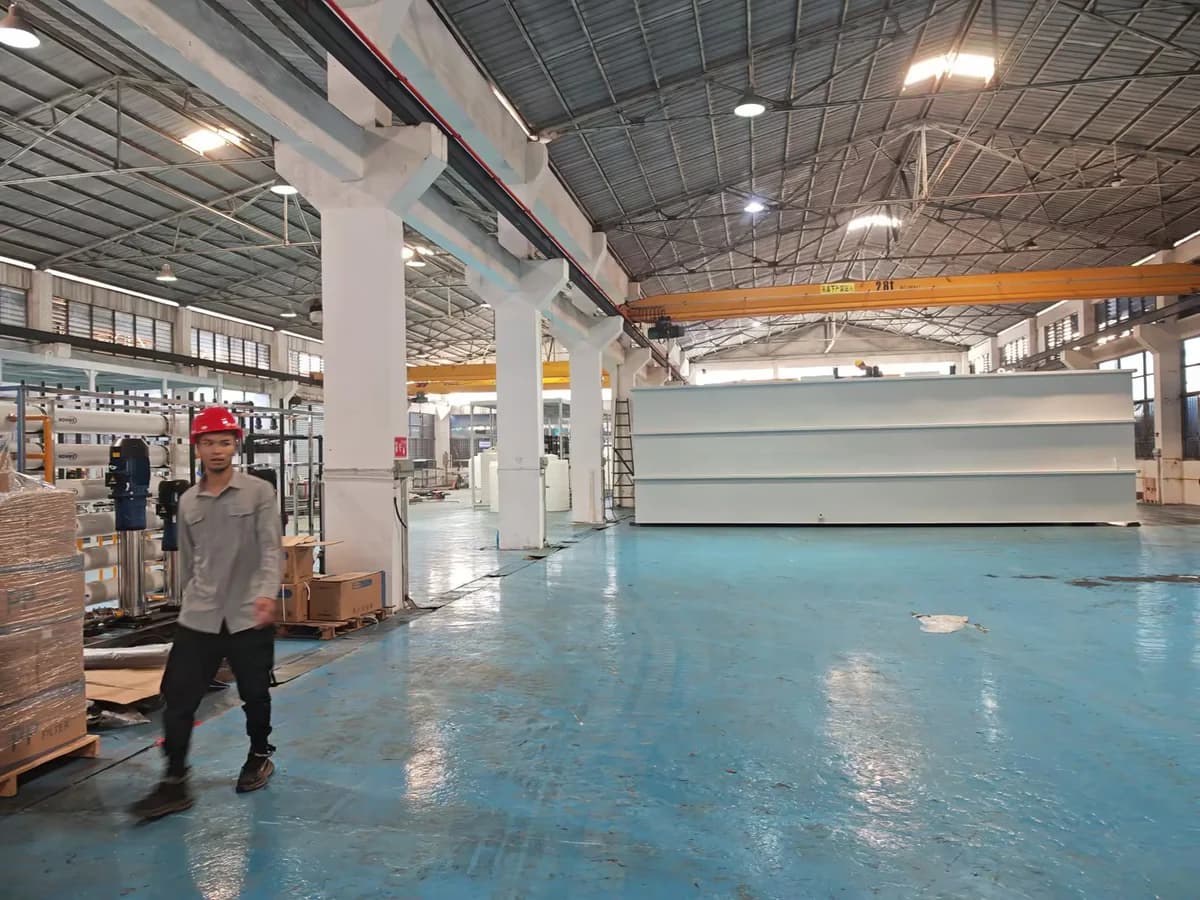 Water reuse treatment skid for a battery energy-storage manufacturing project