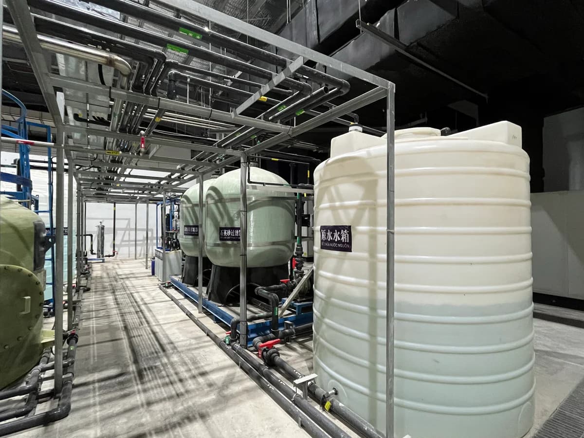 Control equipment for a Vietnam battery wastewater treatment system
